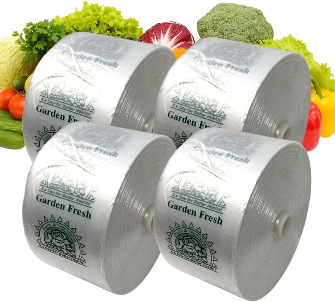 ASSUREPAK Narrow Profile Produce Roll Bags with Extended plastic core 