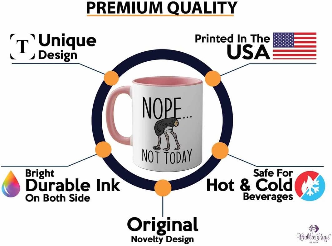 Bird Lover Two Tone Pink Edition 11oz - Nope not Today - Hummingbird Nest Cage Parrot Dad Gardening Outdoor Birdwatcher Feeder