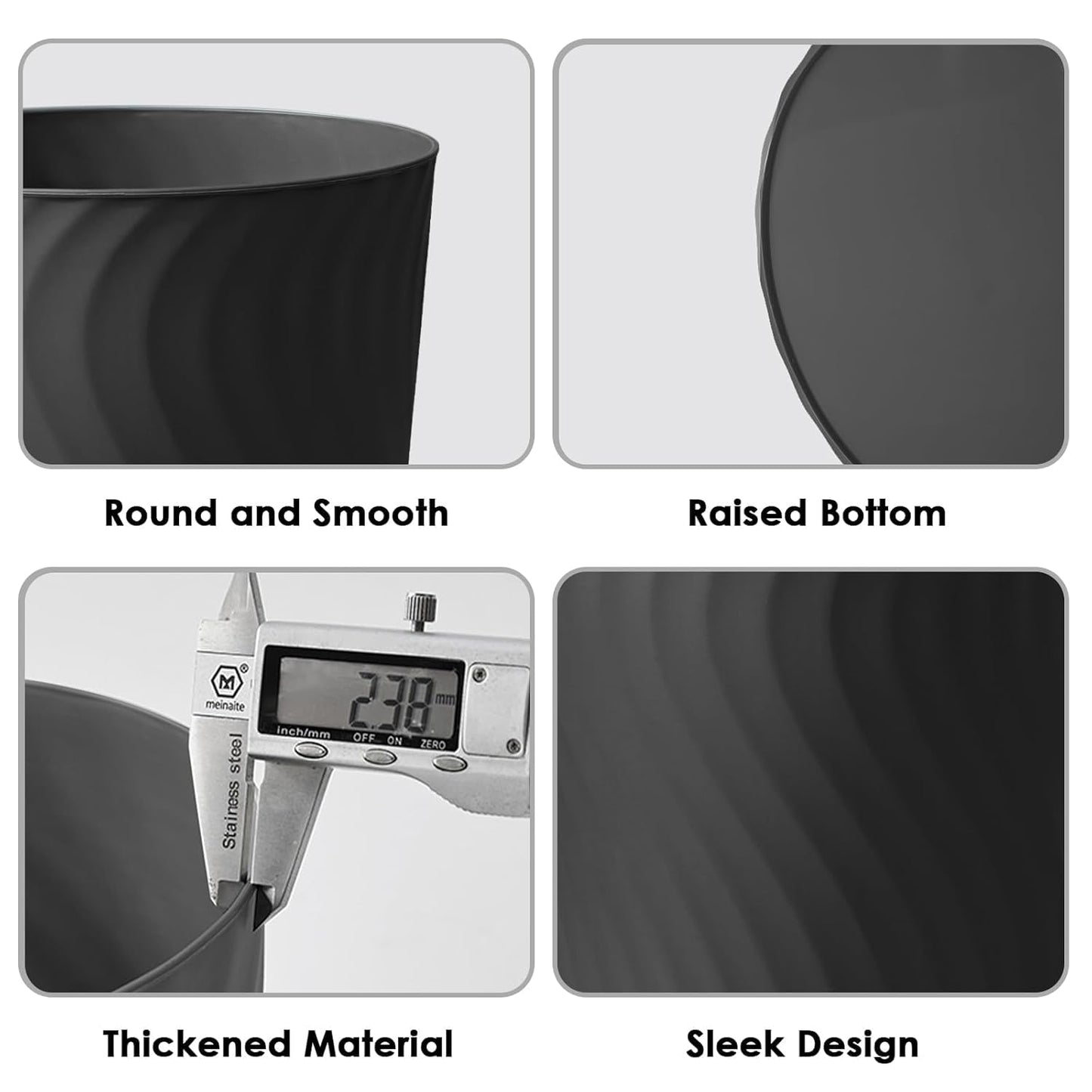 YGJT Small Trash Can, 3 Pack 1.8 Gallons Bathroom Trash Can, Slim Wast