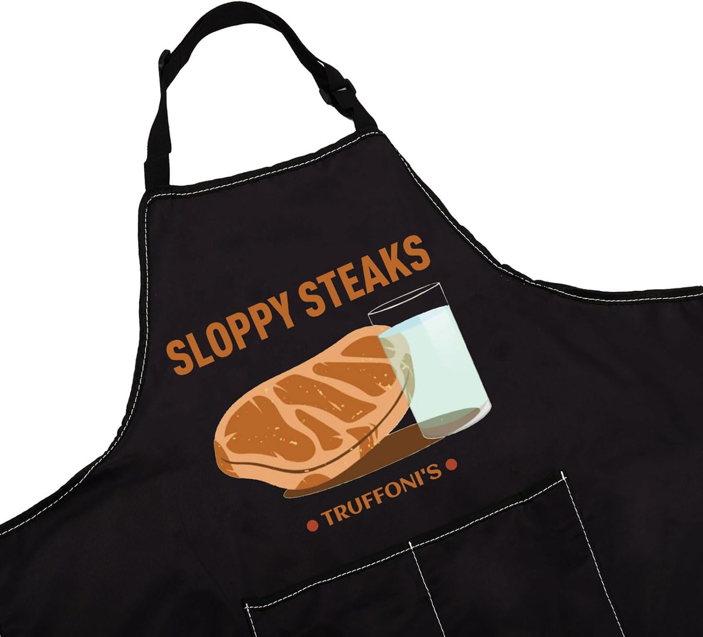 WCGXKO TV Show Inspired Kitchen Apron Sloppy Steaks Gift Truffoni’s St