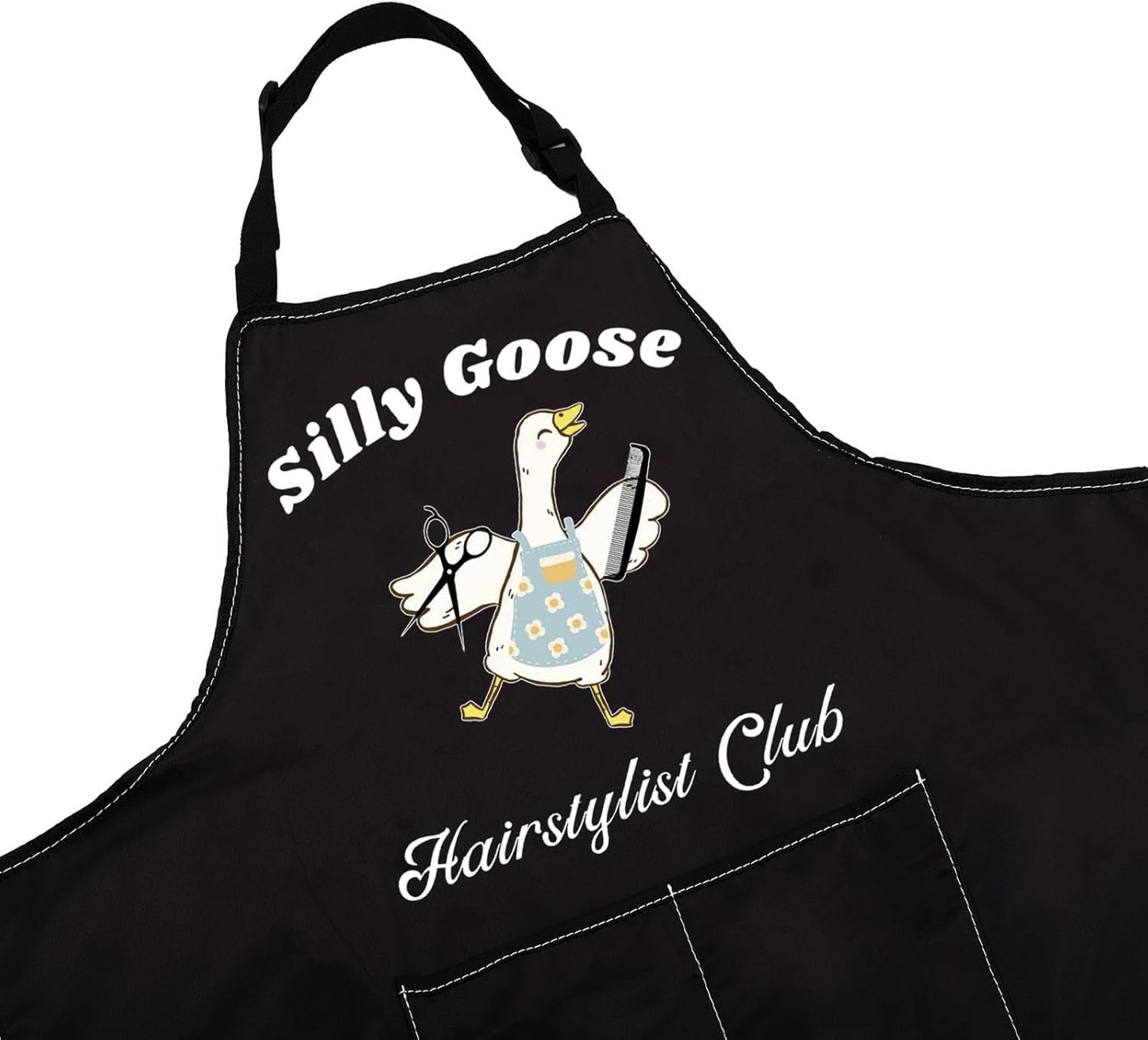 WCGXKO Silly Goose Hairstylist Club Kitchen Apron Cosmetology Student Hairdresser Gift Thank You Gift for Hairstylist