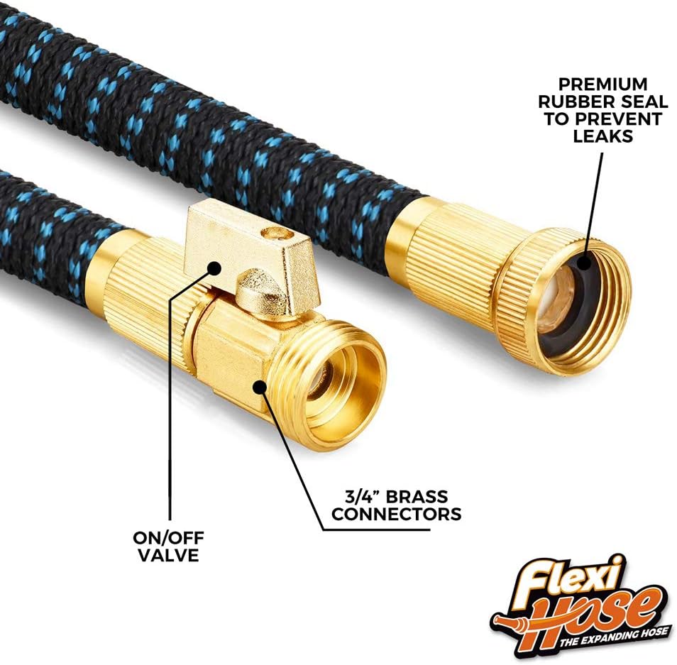 Flexi Hose Expandable Garden Hose with 8 Function Nozzle, 50FT - Light