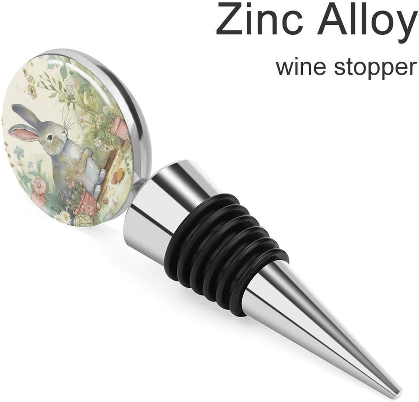 Zinc Alloy Garden Bunny Wine Stopper Reusable Wine Bottle Stopper Rubb