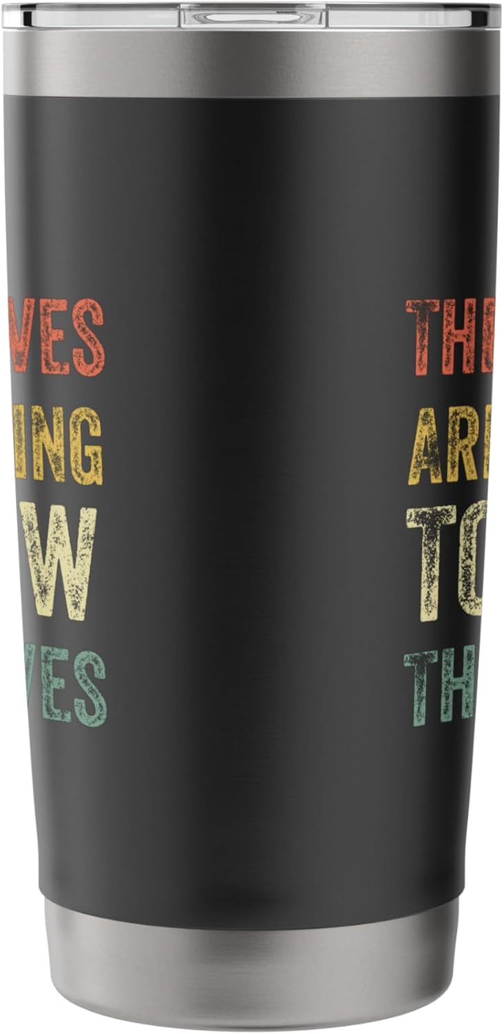 Retro Yard Work Landscape Lawn Care Worker Funny Leaf Blower Stainless Steel Insulated Tumbler