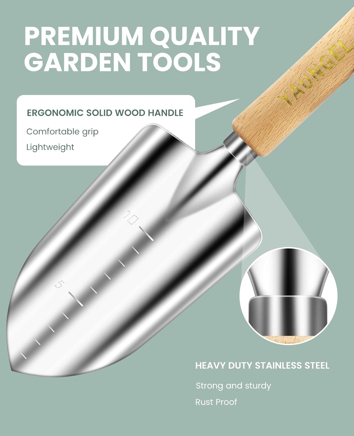 Gardening Tools - 10 Piece Heavy Duty Gardening Hand Tools Stainless S