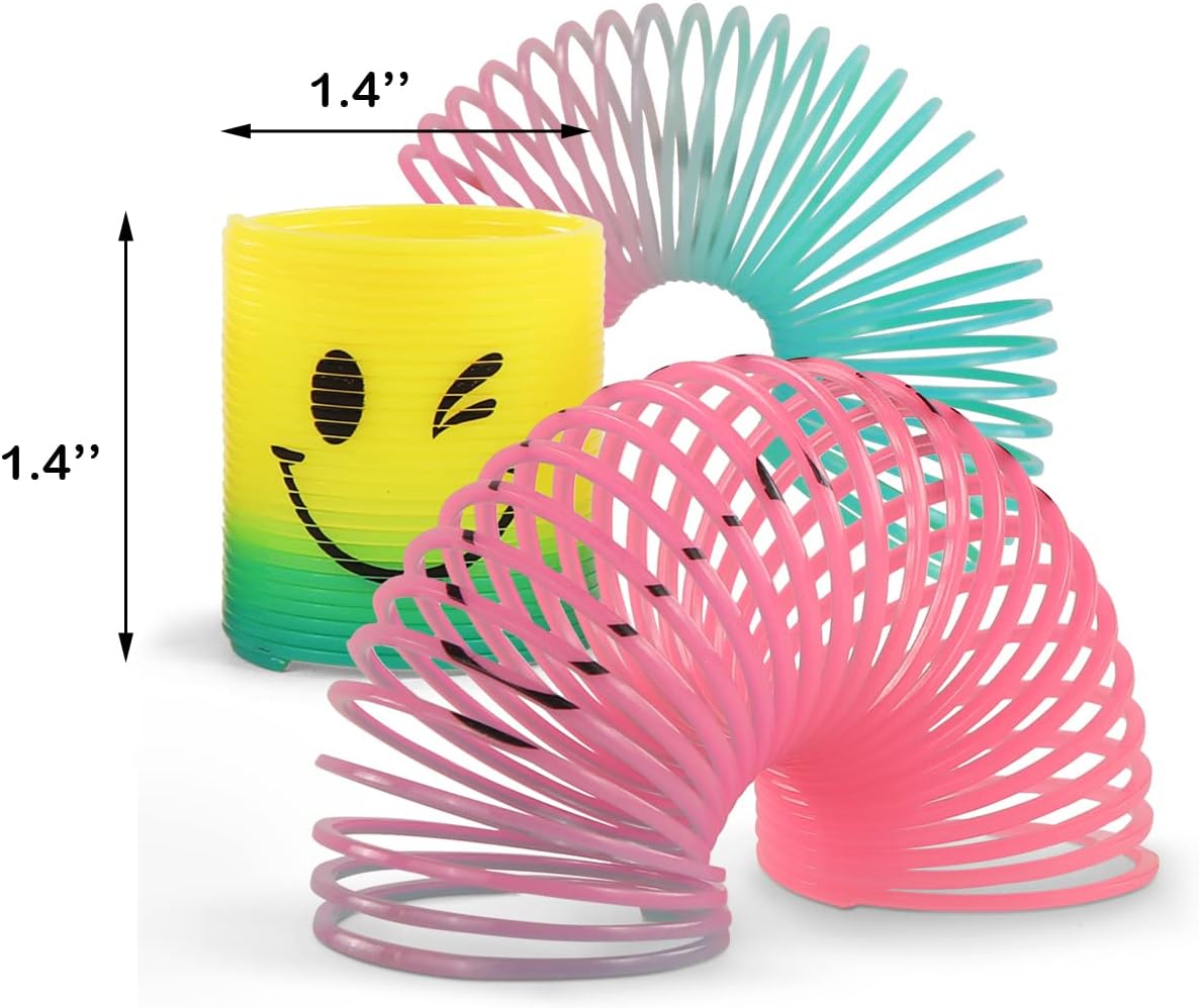 30 Pack Spring Rainbow Magic Fidget Stress Coil Mini Springs Bulk Toys