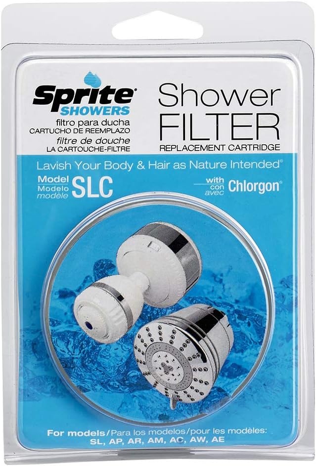 Sprite Showers SLC-R Slim-Line Shower Filter Replacement Cartridge, 1 Count (Pack of 1), Blue