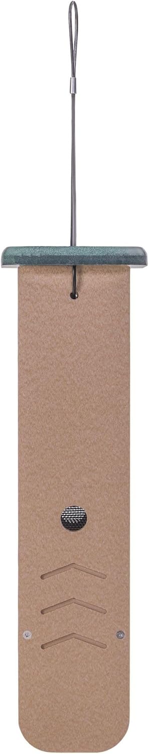 Birds Choice SNWP Peanut and Suet Nugget Bird Feeder, Woodpecker Bird Feeder, 1.25 Quarts, Taupe/Green