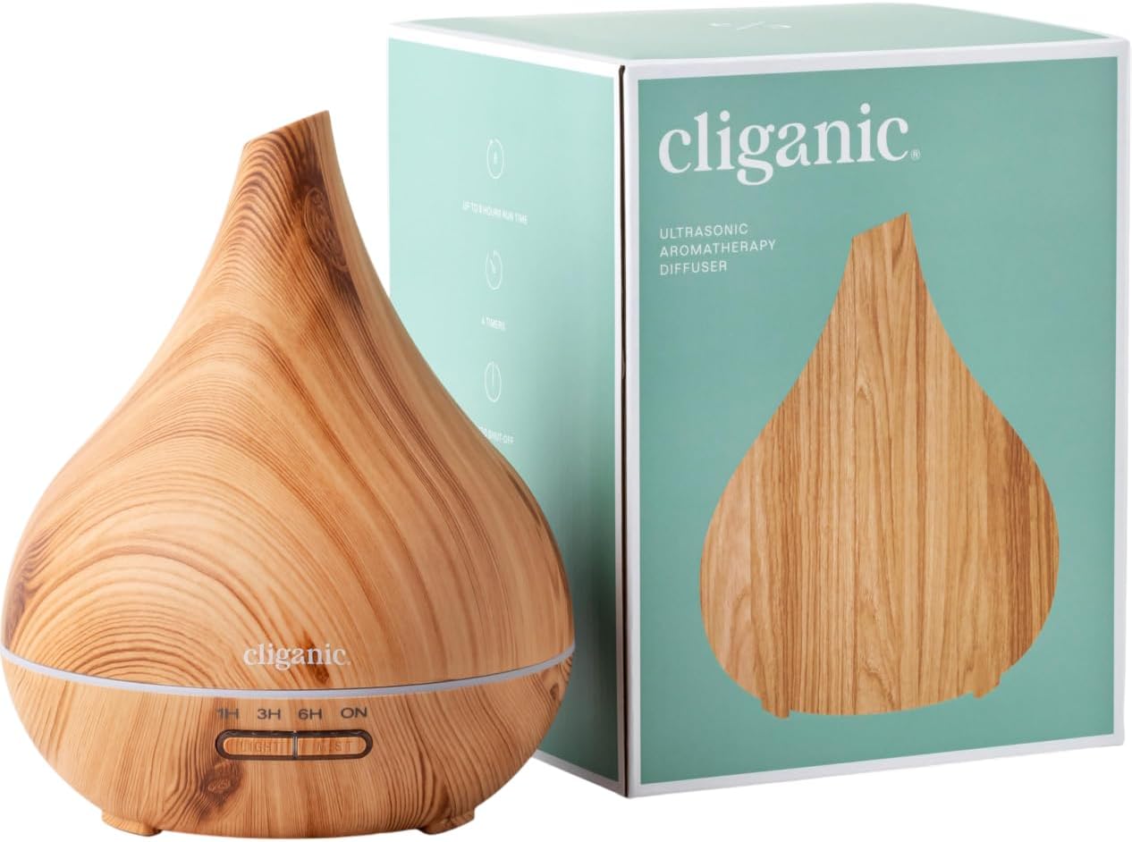 Cliganic Ultrasonic Aromatherapy Diffuser, 400ml Ultrasonic for Essent