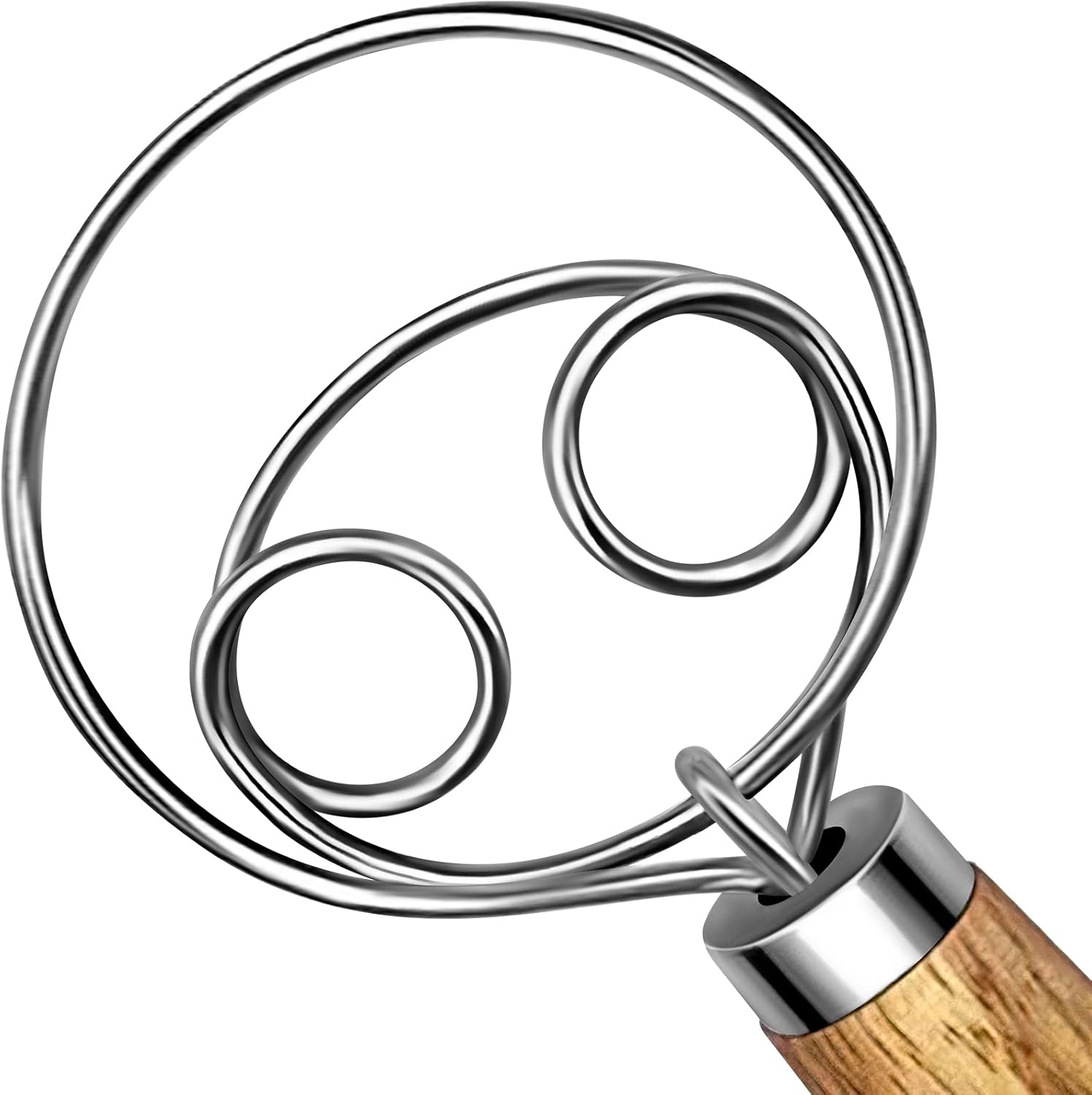 TEEVEA Danish Dough Whisk Stainless Steel Dough Hook Dutch Whisk for S