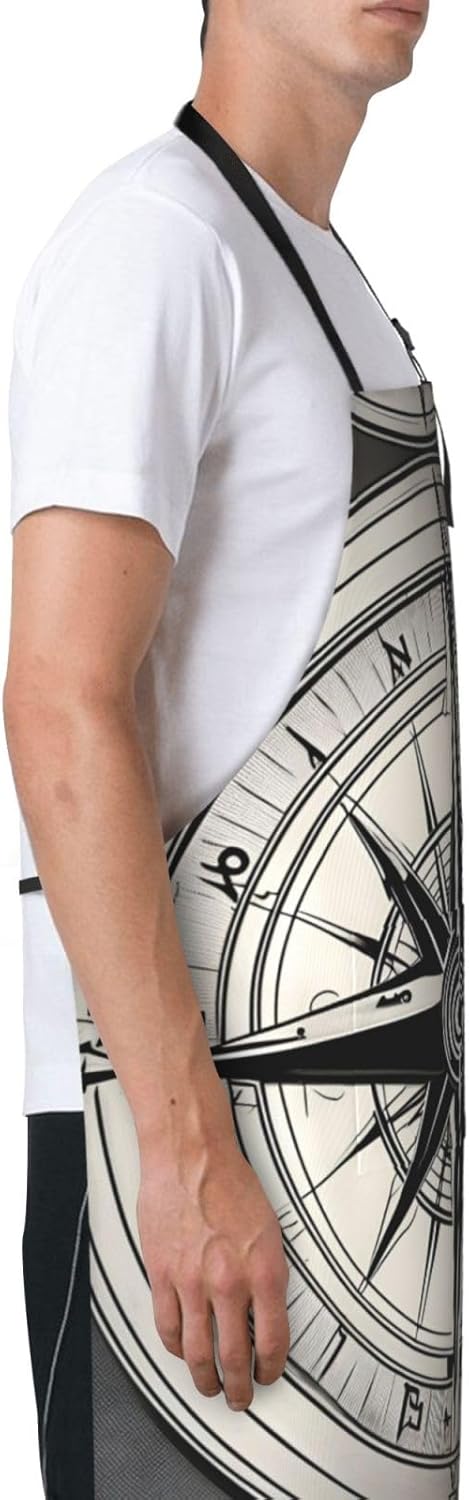 Law of the Compass Navigation 1 Print 28 x 33in Waterproof Apron with Pockets Fashionable Versatile Smock for Baking