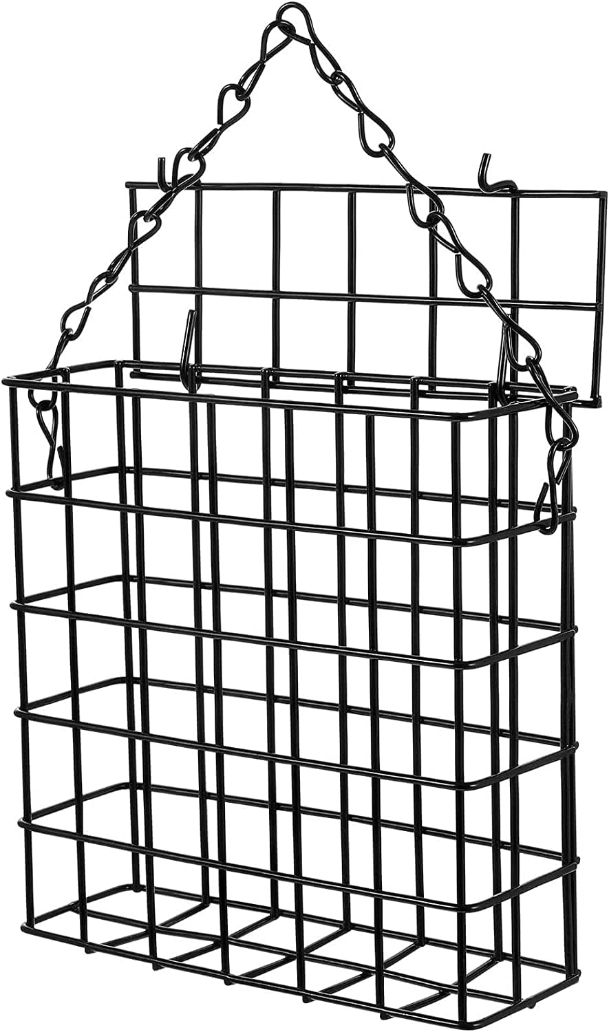 Pack of 2 Bird Suet Cake Feeder for Hanging Outside Metal Garden Yard 