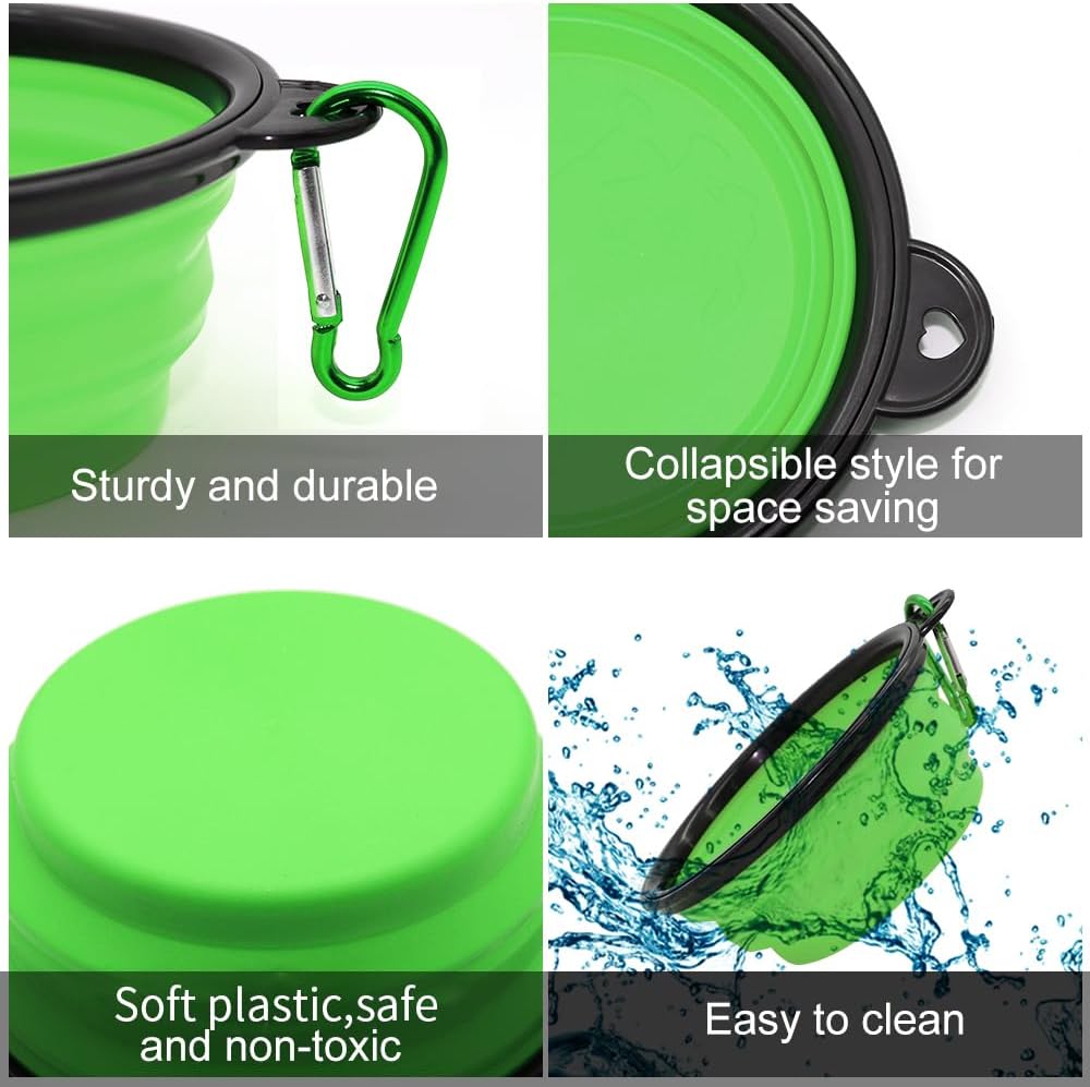 Dog Bowl Pet Collapsible Bowls, 2 Pack for Cats Dogs, Portable Pet Fee
