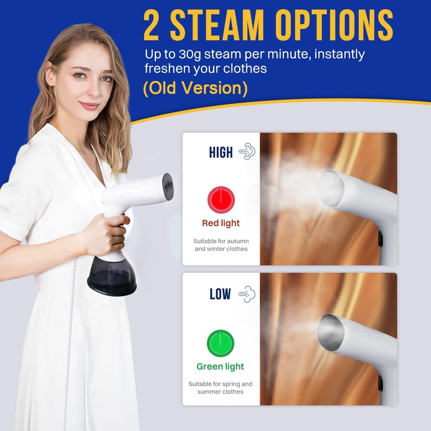 Steamer for Clothes 1350W, Clothes Steamer for Home, Office, Travel, U