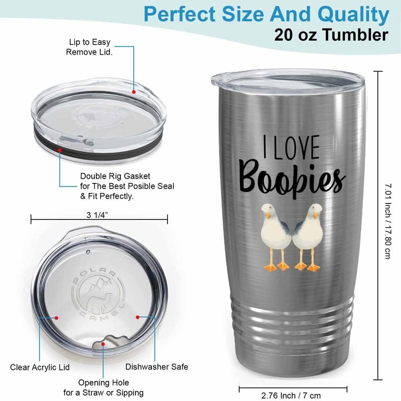 Bird Lover Silver Edition Viking Tumbler 20oz - Love Boobies - Humming
