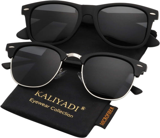 KALIYADI Polarized Sunglasses for Men and Women Semi-Rimless Frame Dri