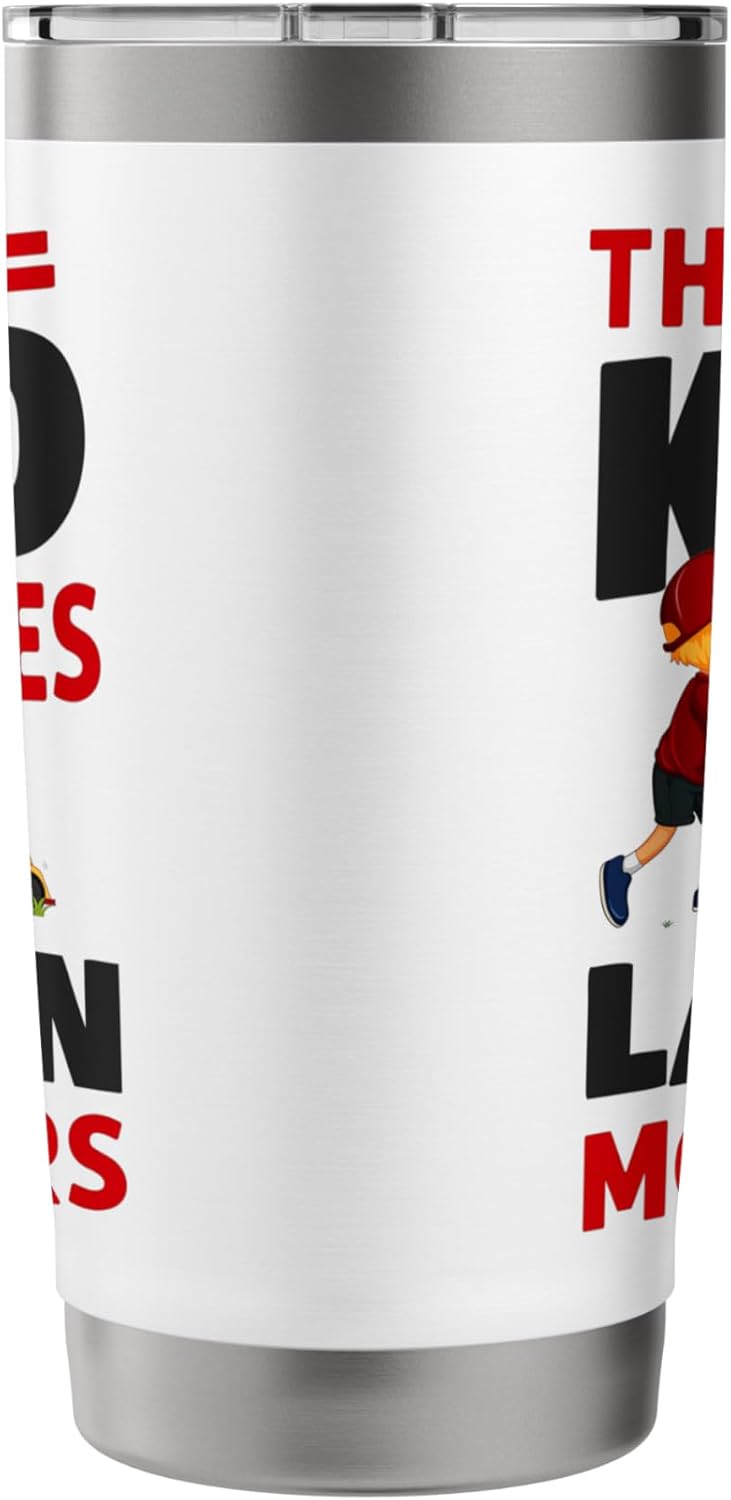 Lawn Mower Mowing Dad Father Landscaper This Kid Loves Lawn Stainless Steel Insulated Tumbler