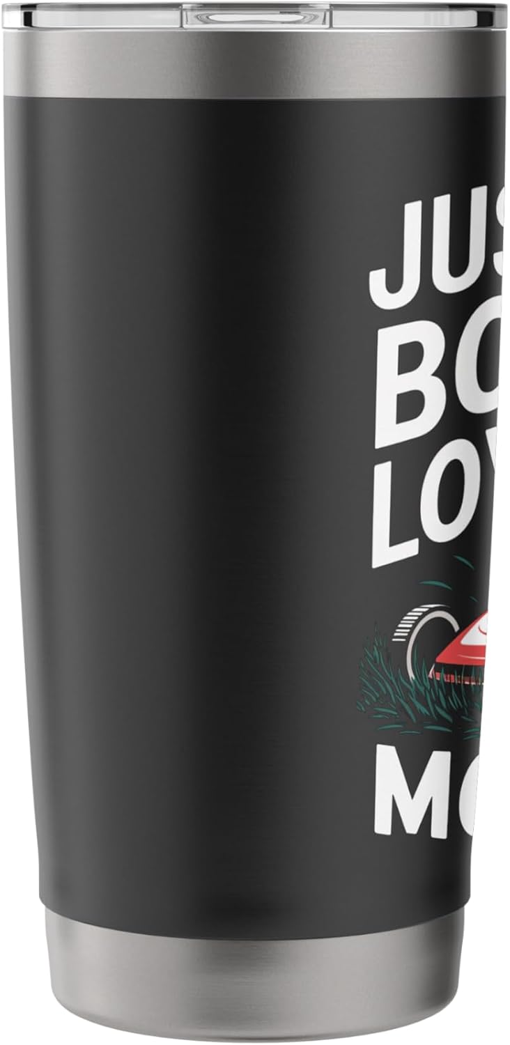 Boy Who Loves Lawn Mowers Mowing Enthusiast Design Stainless Steel Insulated Tumbler