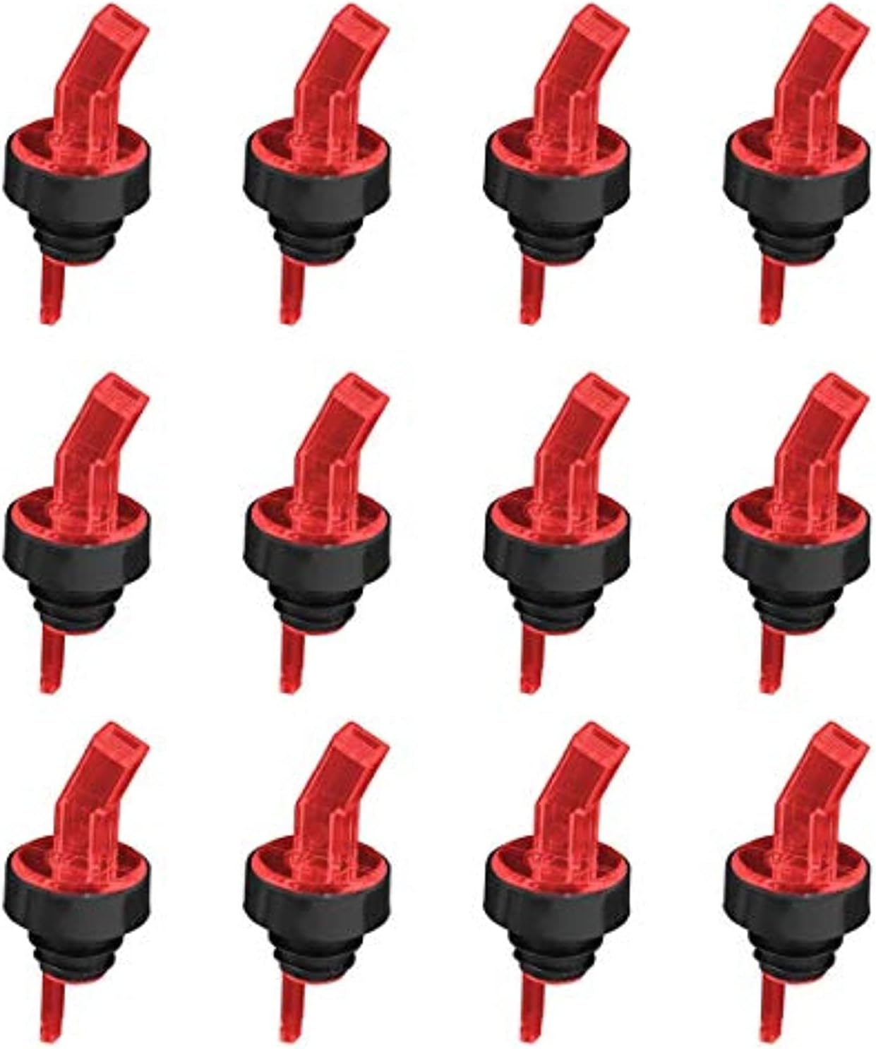 Screen Liquor Bottle Pourer 12 Pourers (Red)