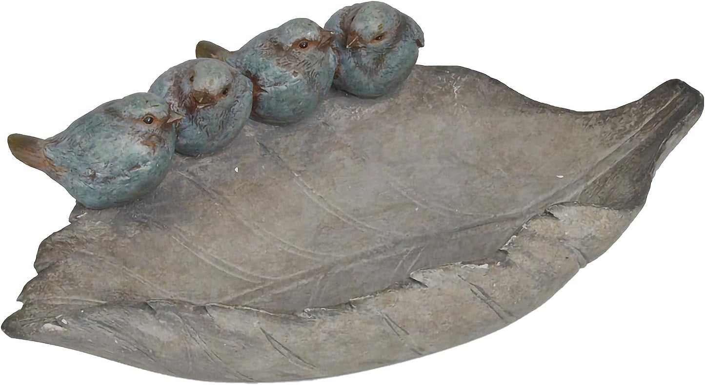 Bird-Feeder Wild Bird-Bath Bowl Outdoors - Garden Decor Polyresin Bird