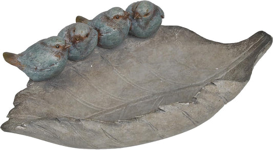 Bird-Feeder Wild Bird-Bath Bowl Outdoors - Garden Decor Polyresin Bird