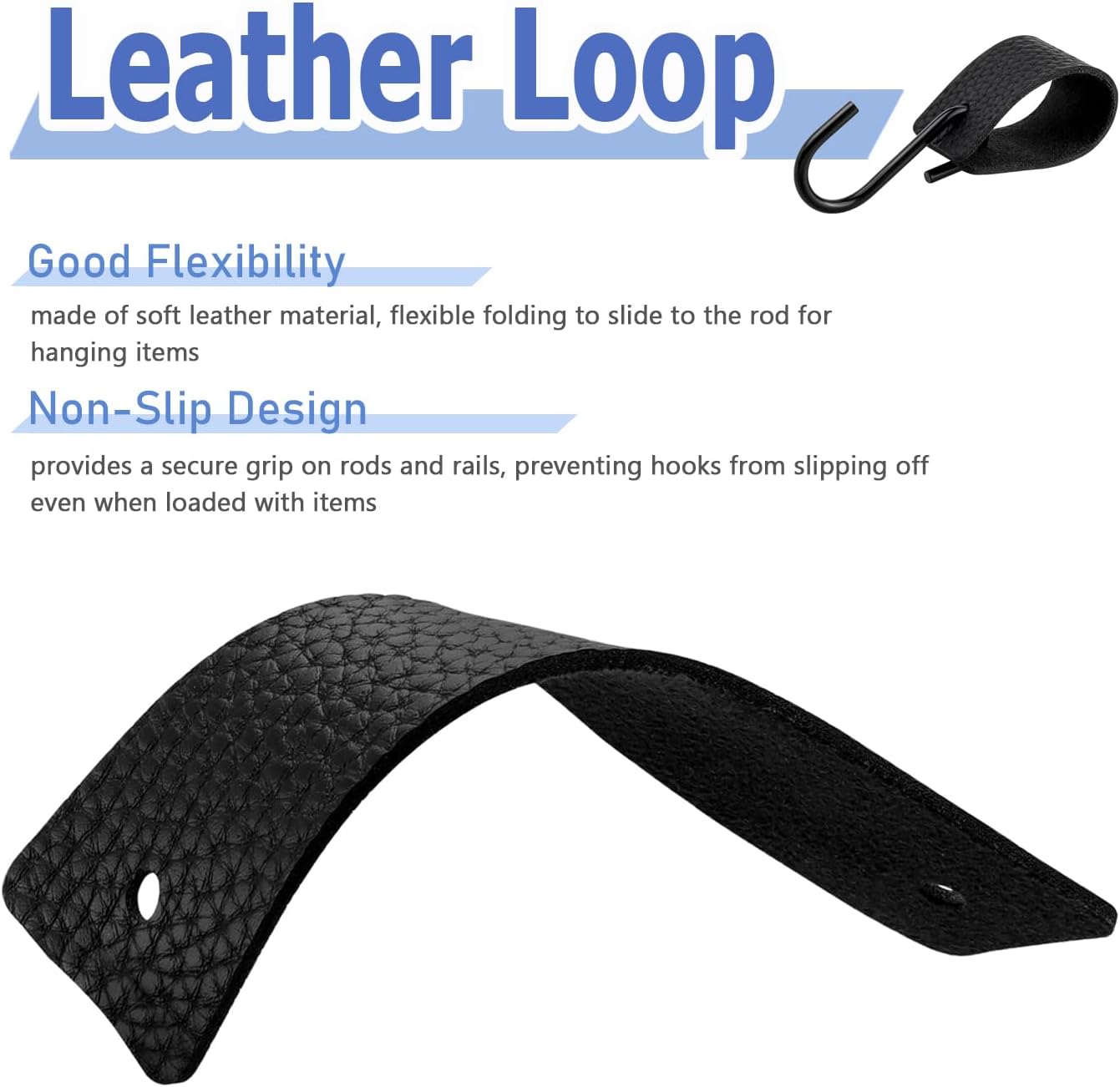 Mesee 10 Pieces Leather S-Hooks Multifunctional S Hook with Leather Lo