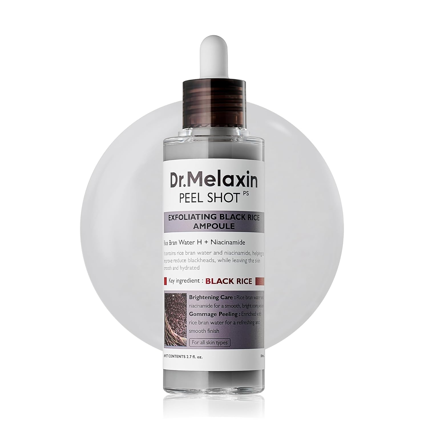 Dr.Melaxin Peel Shot Glow Black Rice Peeling Ampoule 80ml, Dead Skin R