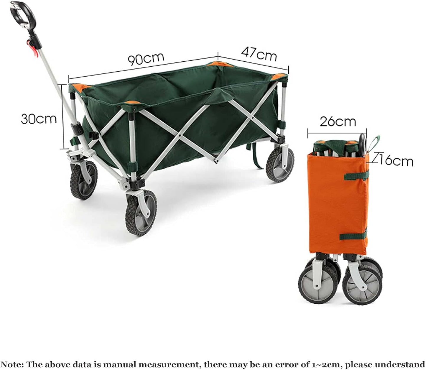 Outdoor Foldable Garden Cart Heavy-Duty Portable Foldable Wagon Cart All-Terrain lfoldable Wagon Cart Suitable for Courtyards Beaches Camping and Shopping