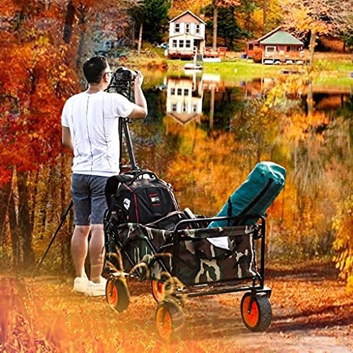 Folding Trolley Cart Garden Carts Outdoor Carts Wagon Beach Cart Folding Wagon Outdoor Four-Wheel Folding Portable Camping Camp Car All Terrain Wagon Wagons (Multicolor Colored)