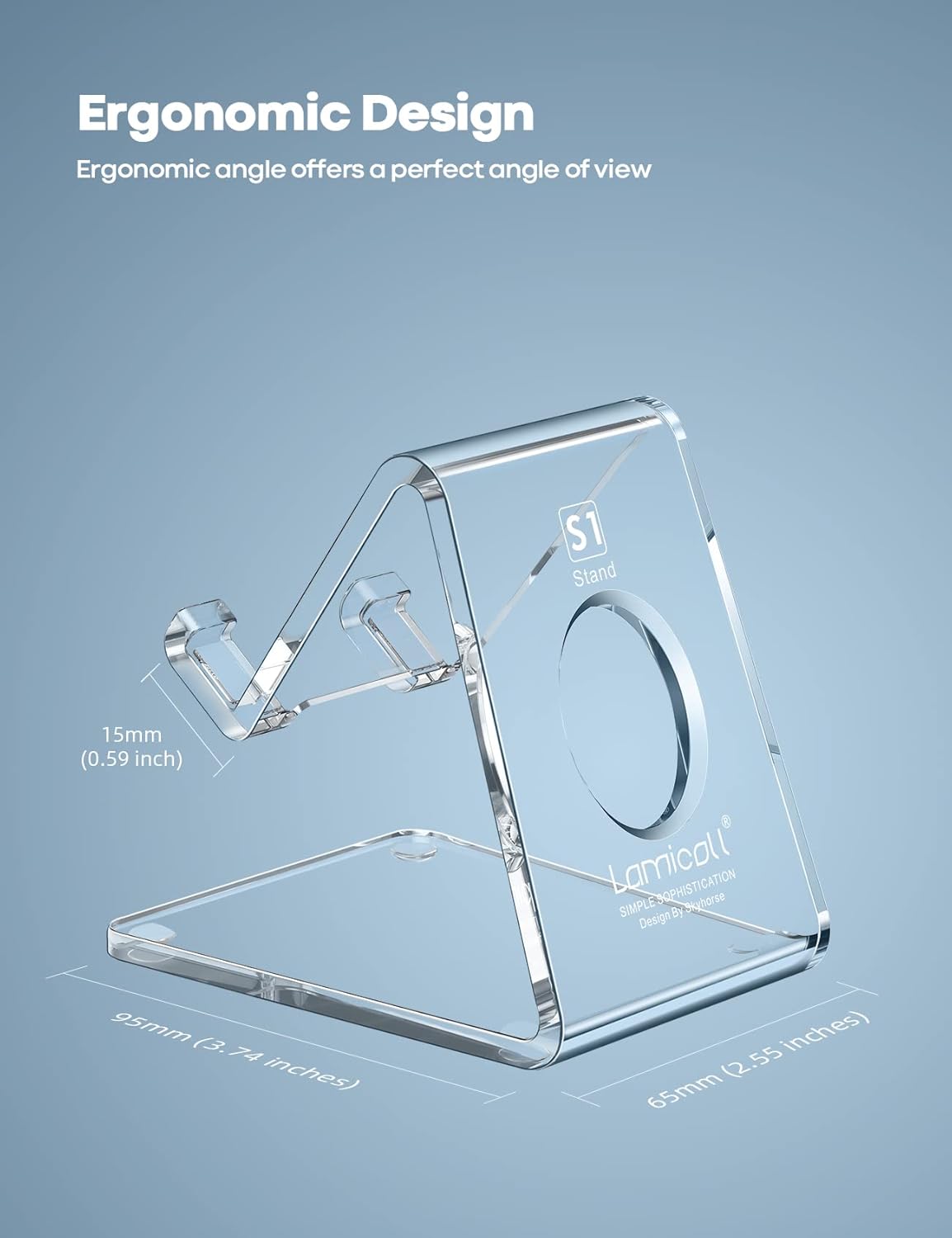 Lamicall Cell Phone Stand, Desk Accessories - Clear Office Cell Phone 
