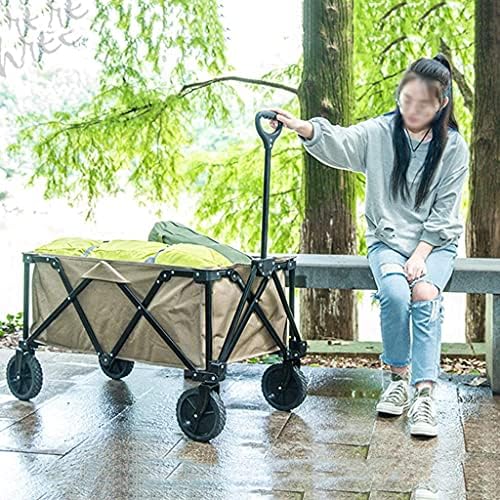 Trolleys, Outdoor Foldiutility Wagon Foldiwagon, Outdoor Beach Trolley Withhandle, Garden Trailer Transport Trolley, for All Terrain