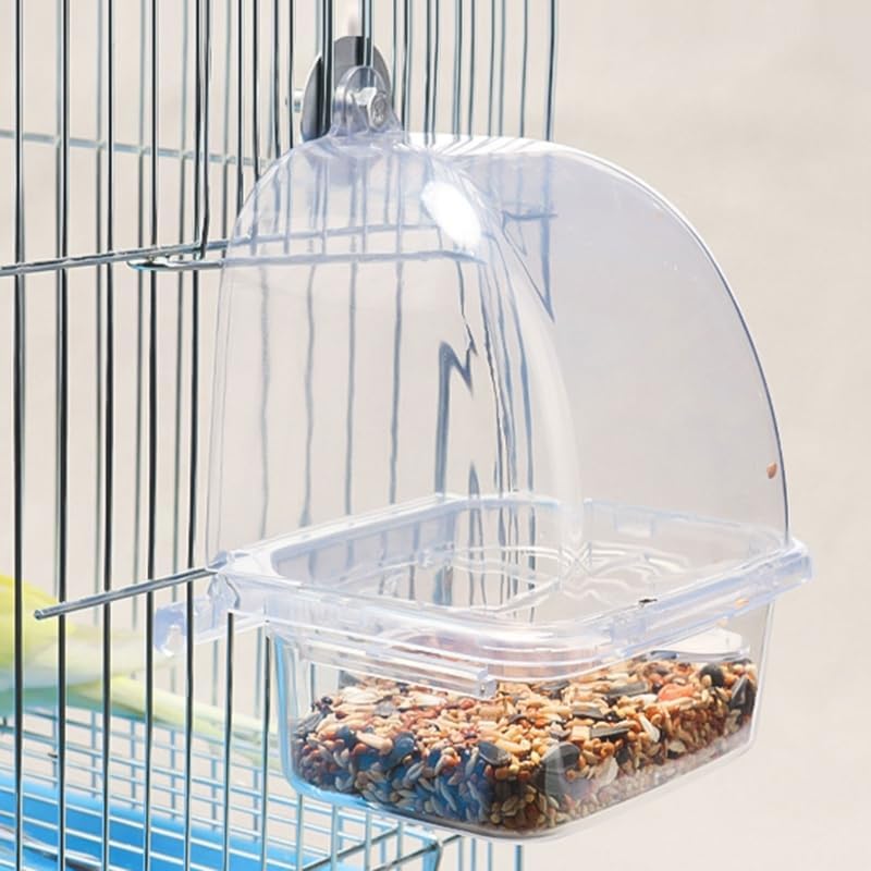 Bird Feeder for Budgerigar Parrot Finches Parakeet Food Container Food Grade Easy to Install Bird Feeder Bowls for Cage