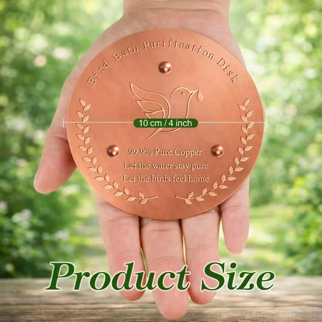Bird Bath Copper Disk & Maintenance Set of 5, Includes 2 Pack 1mm Thic