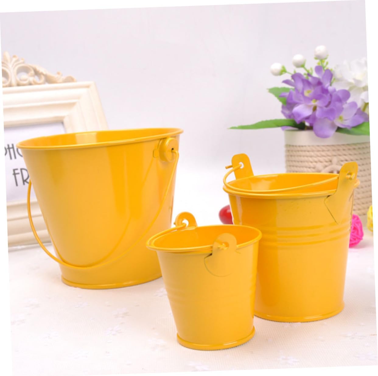 3pcs Vintage Iron Art Flowerpot Retro for Home Decor Holders Unique Ha