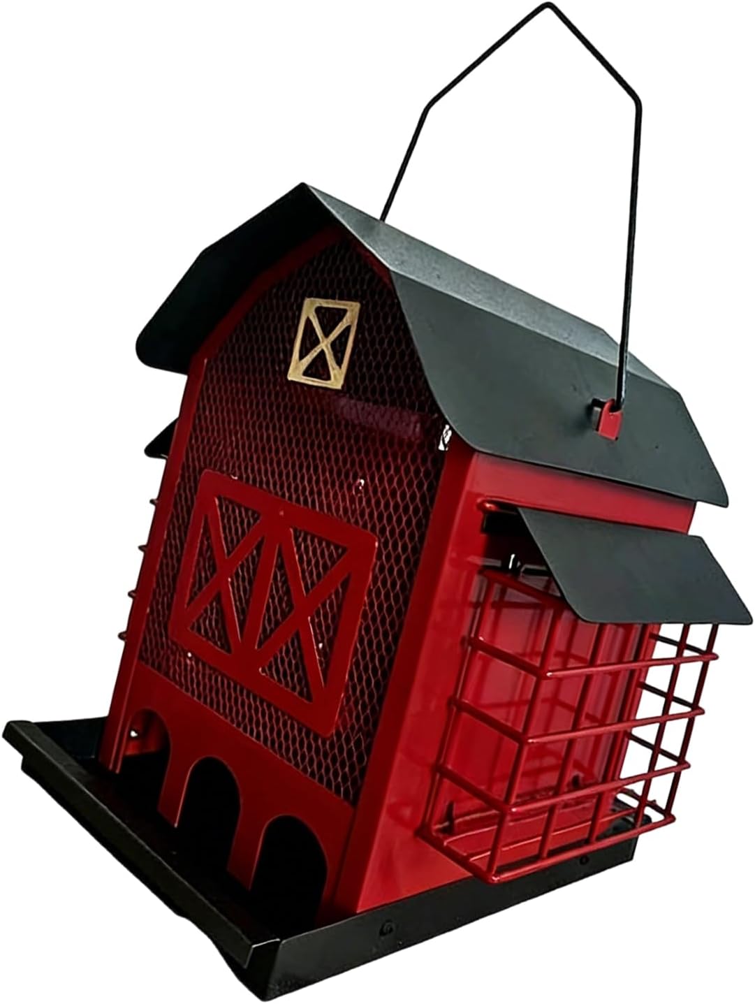 Sturdy Metal Bird Feeder with Complete Access and Drain Openings for Outdoor Use Bird Feeder with Drainage
