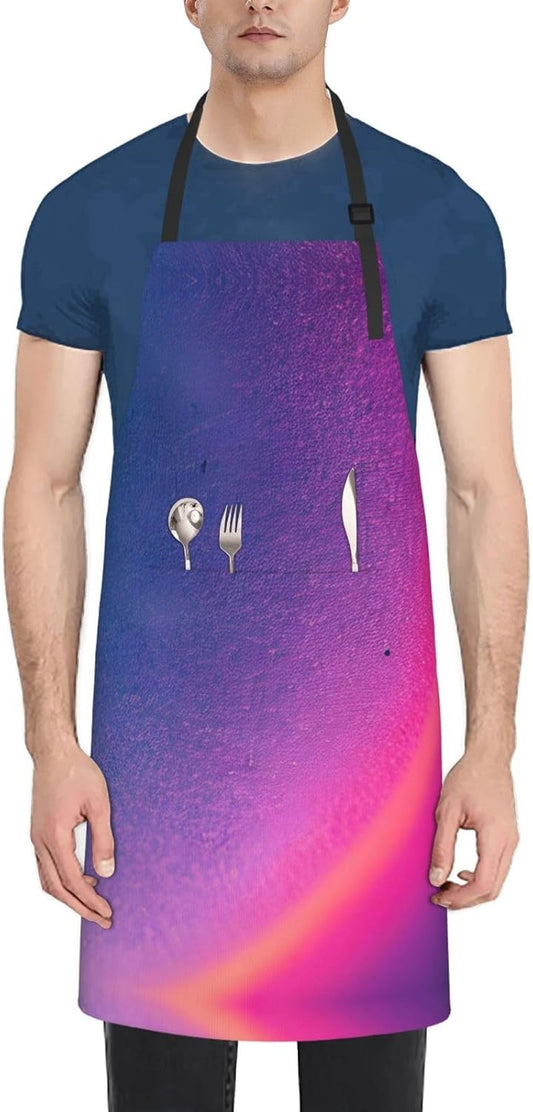 Abstract Geometric print Waterproof chef's apron with pocket apron for kitchen cooking baking barbecue and gardening