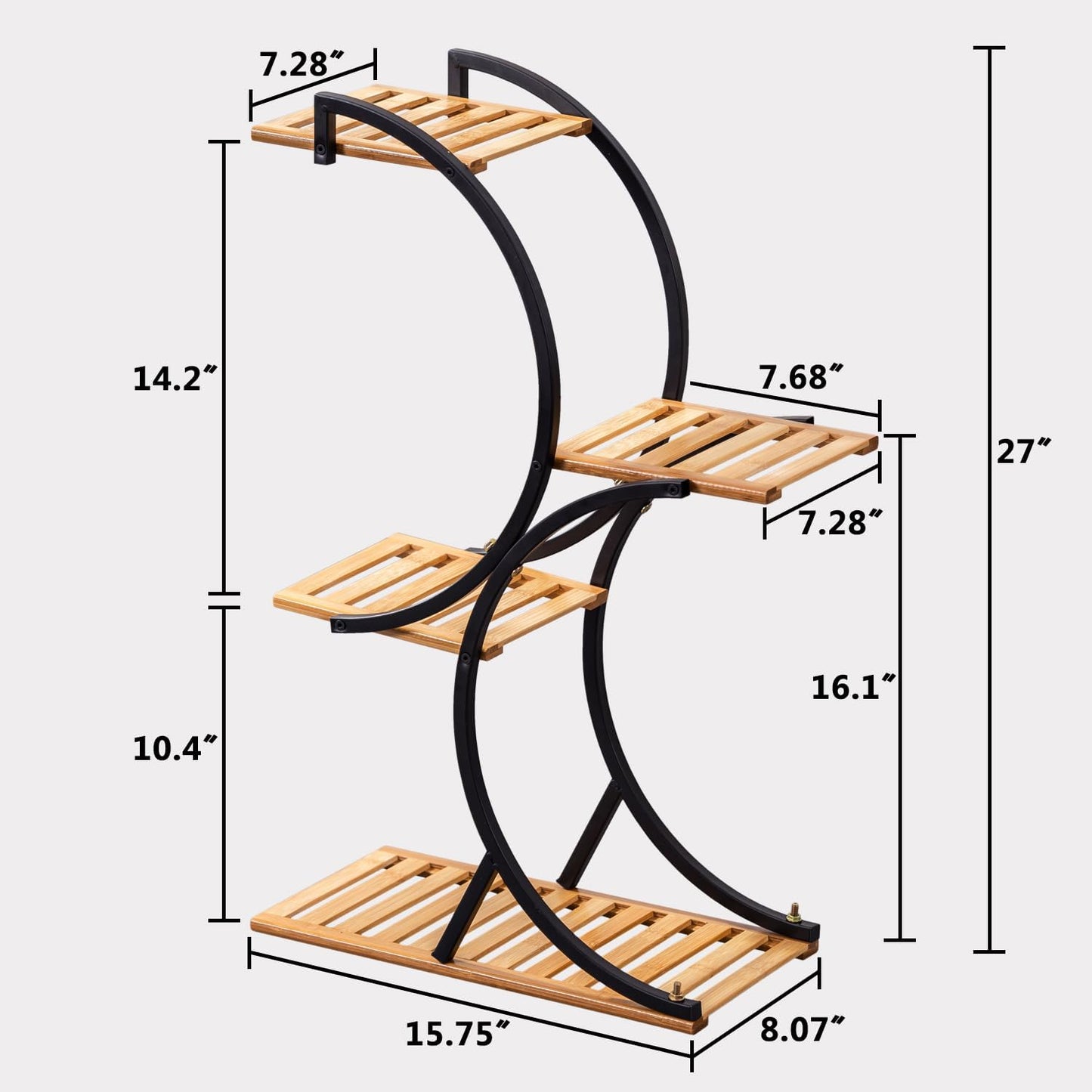 Bamboo 4-Tier Plant Stand Rack Multiple Flower Pot Holder Shelf Indoor