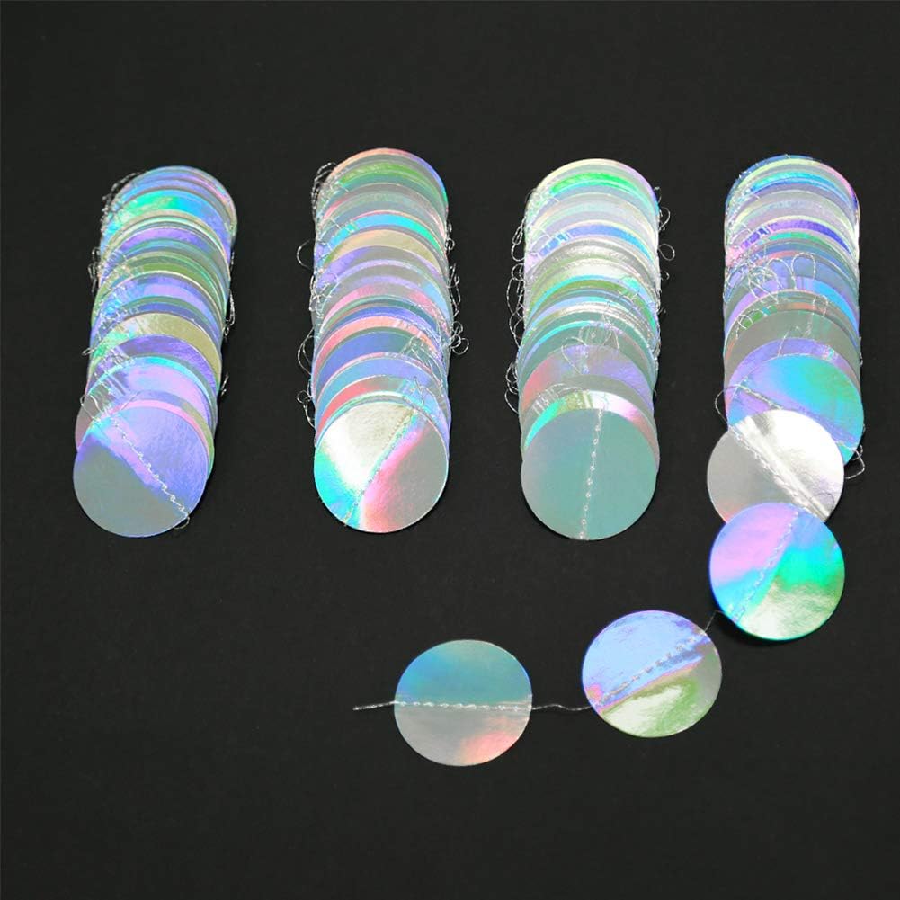 Cheerland Iridescent Party Decorations Holographic Circle Garlands Dis