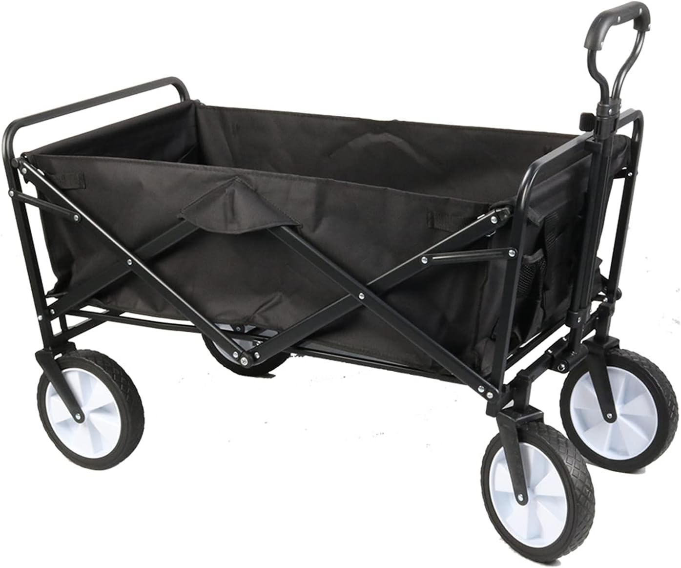 Portable Camping Cart,Beach Garden Trolley Cart Large Capacity Wagon Cart with Telescoping Handle Compact Outdoor Wheelbarrows for Camping Garden and Beach Use,Red