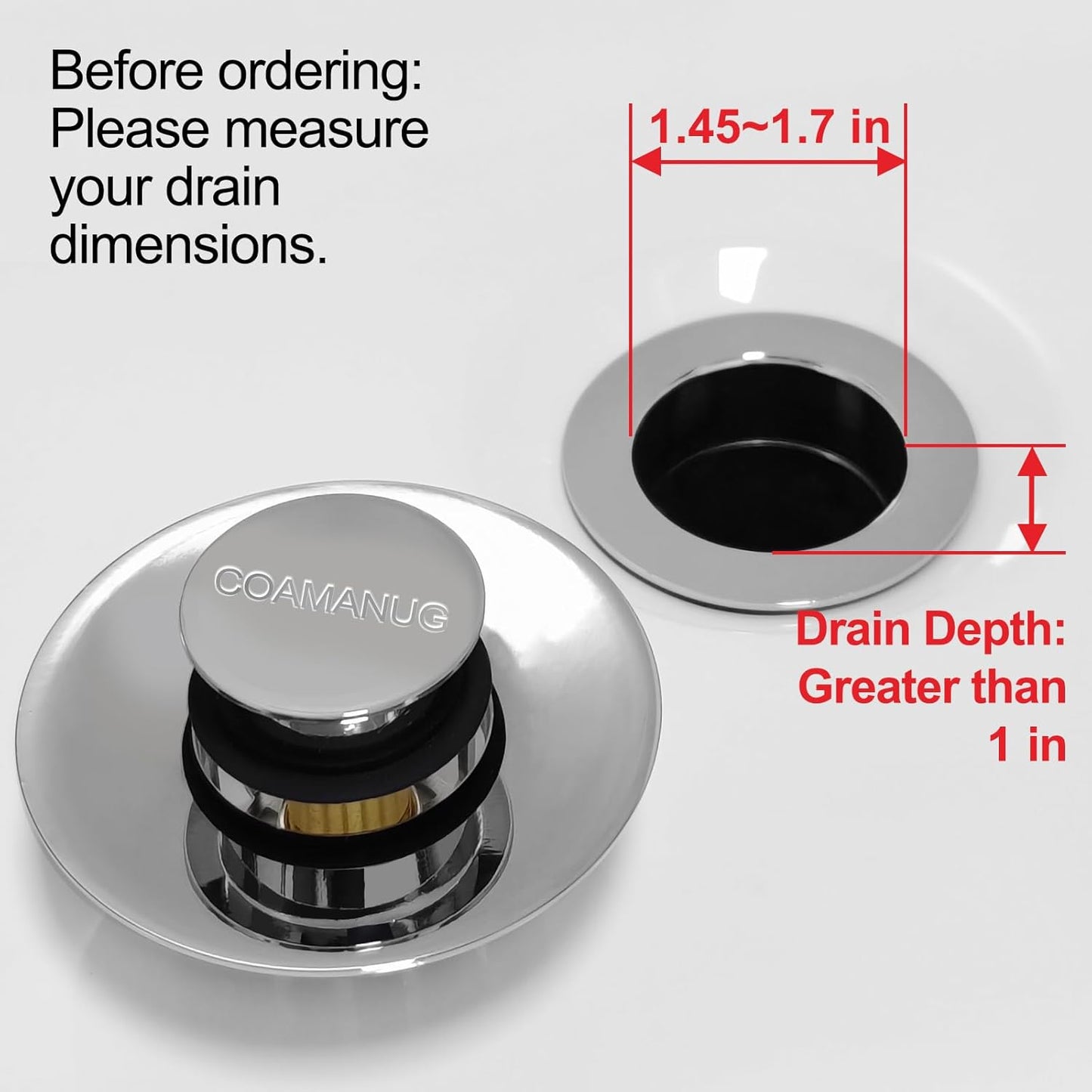 Bathtub Stopper | Shower Drain Hair Catcher, Pop-up Tub Stopper with S
