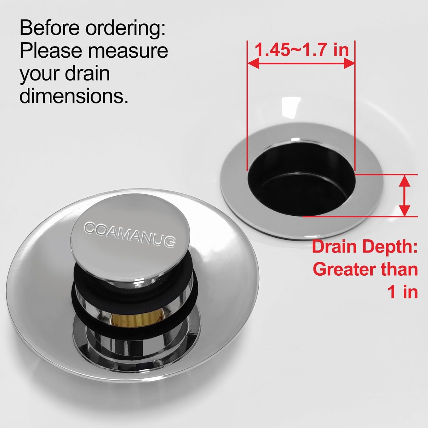 Bathtub Stopper | Shower Drain Hair Catcher, Pop-up Tub Stopper with S