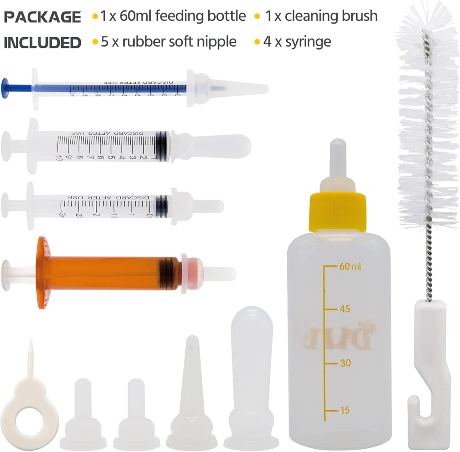 Puppy Kitten Bottle for Nursing, Newborn Baby Dog Cat Rabbit Feeding B