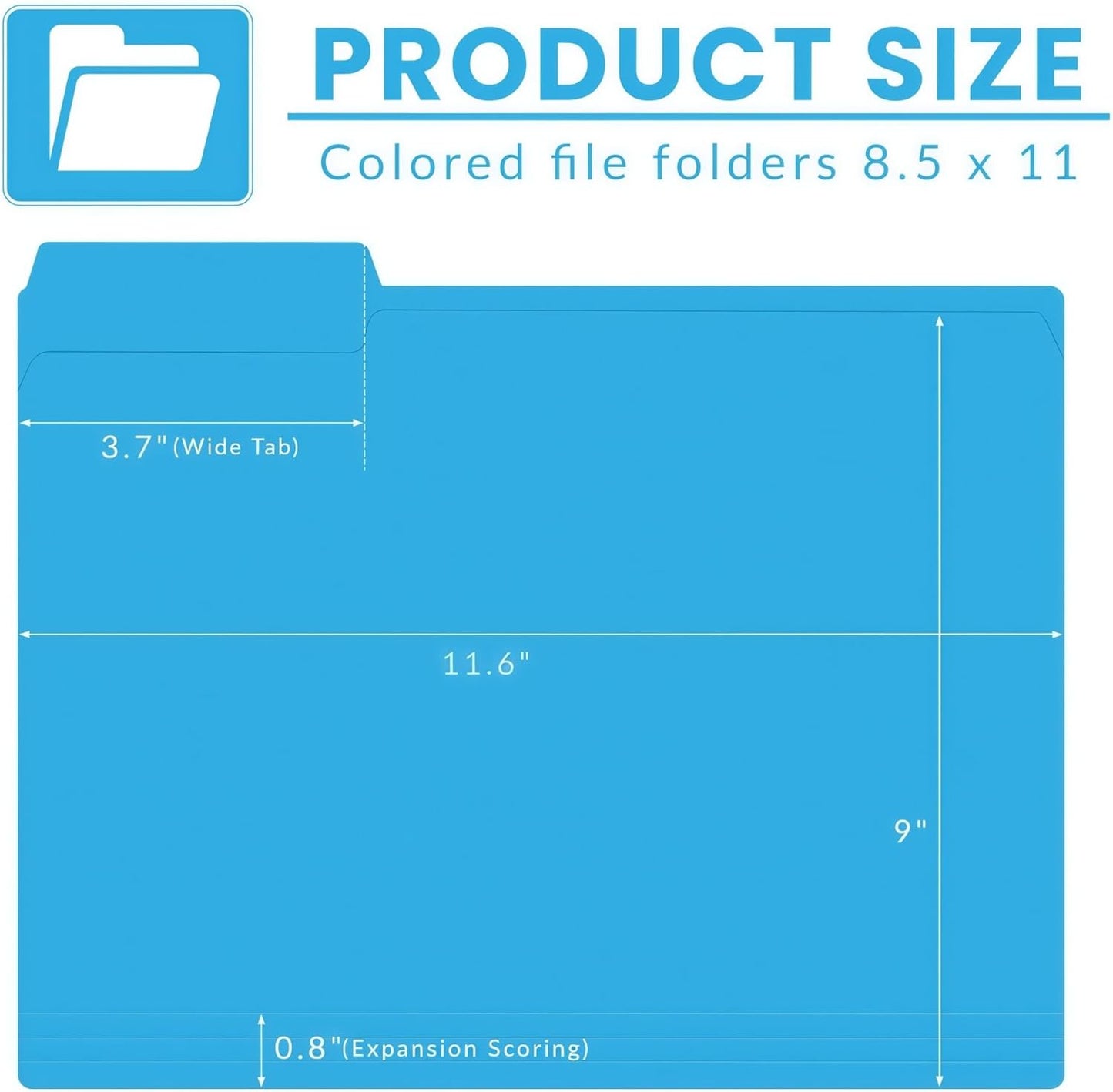 120 Pack Colored File Folders, 1/3 Cut Tab Letter Size 8.5" x 11" Mani