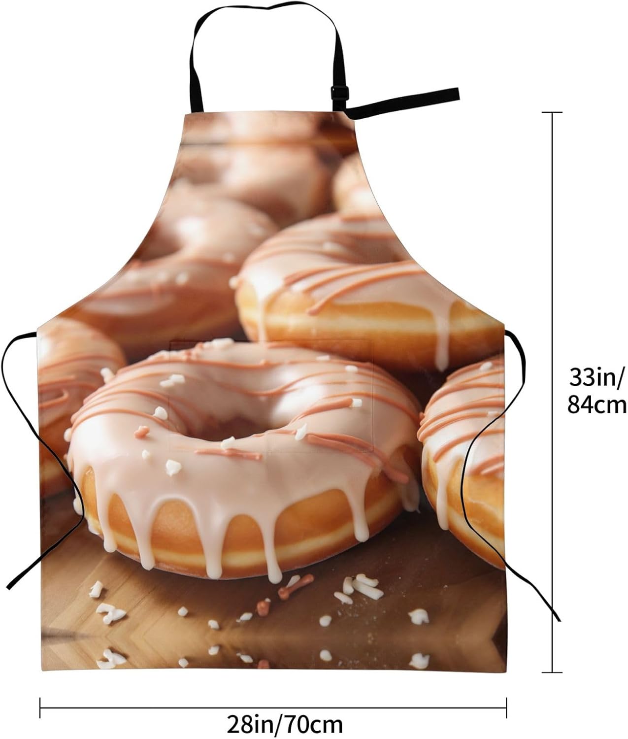 Donuts print Waterproof apron with pocket adjustable cooking apron for adult kitchen bibs to bake