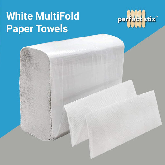 Perfect Stix - White MultiFold Paper Towels- Pack of 2-250ct. Total 500 Towels