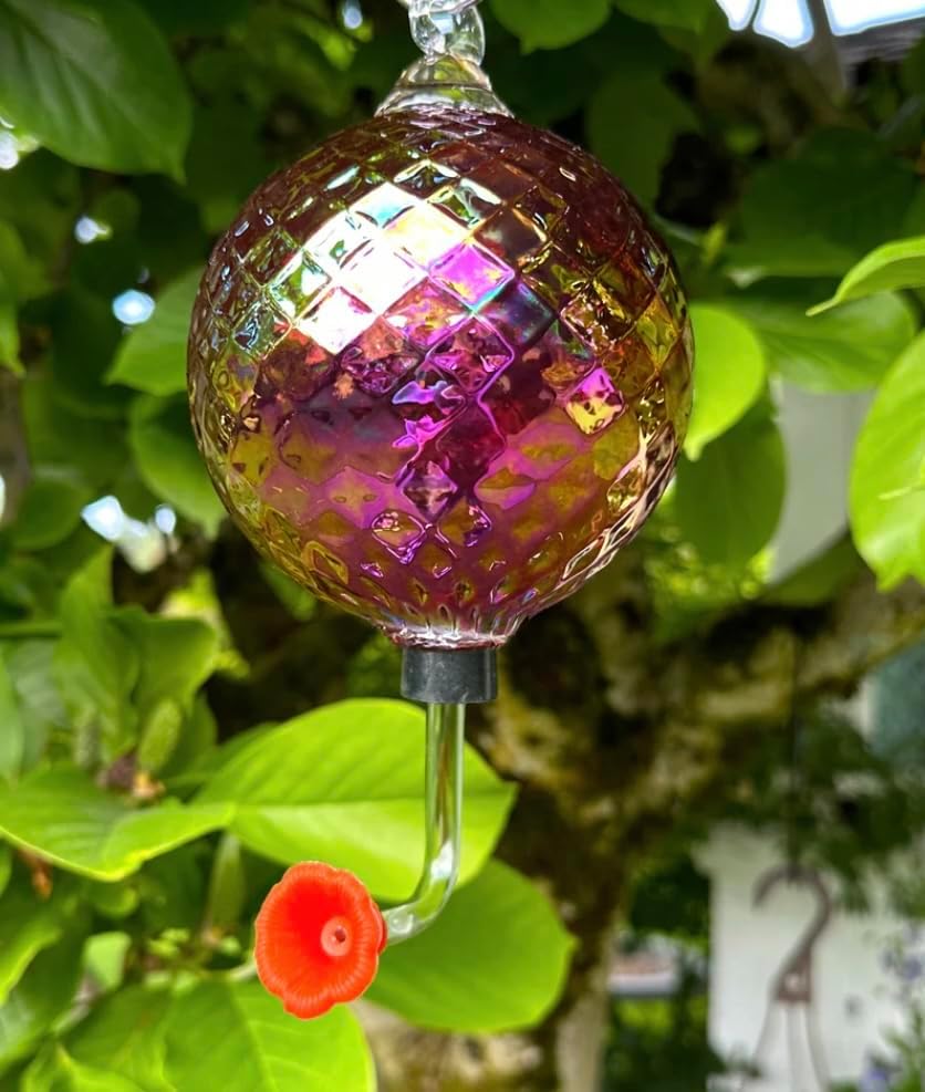 Glass Eye Studio Hummingbird Feeder Diamond Birthstone Collection - January: Garnet
