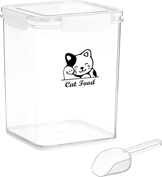 Cat Food Storage Container|Airtight Cat Food Container with Spoon |5.8lbs Pet Food Storage Container|Hold Up to Cat Food Storage Containers|Portable Cat FoodStorage Containers for Travel| BPA Free