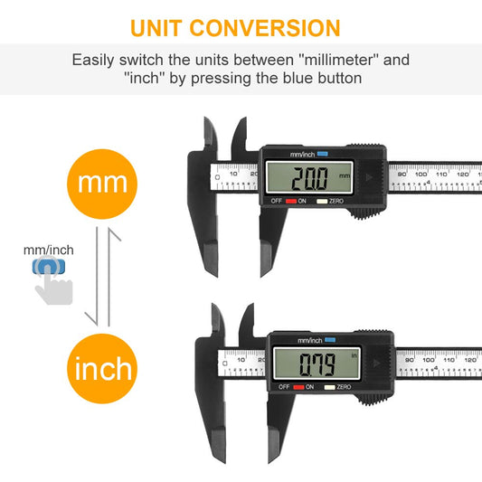 Digital Caliper, Sangabery 0-6 inches Caliper with Large LCD Screen, A