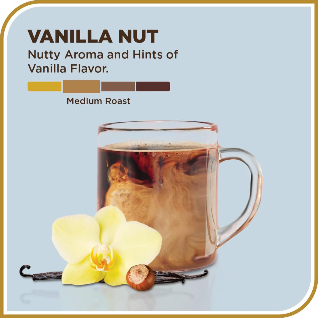 Don Francisco's Vanilla Nut Whole Bean Coffee, Medium Roast – 100% Arabica, Flavored Coffee, 20 oz Bag