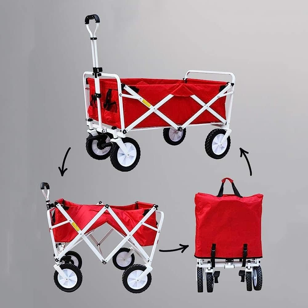 Handcart, Folding Garden Trolley Cart Heavy Duty Wagon Multi-Function 